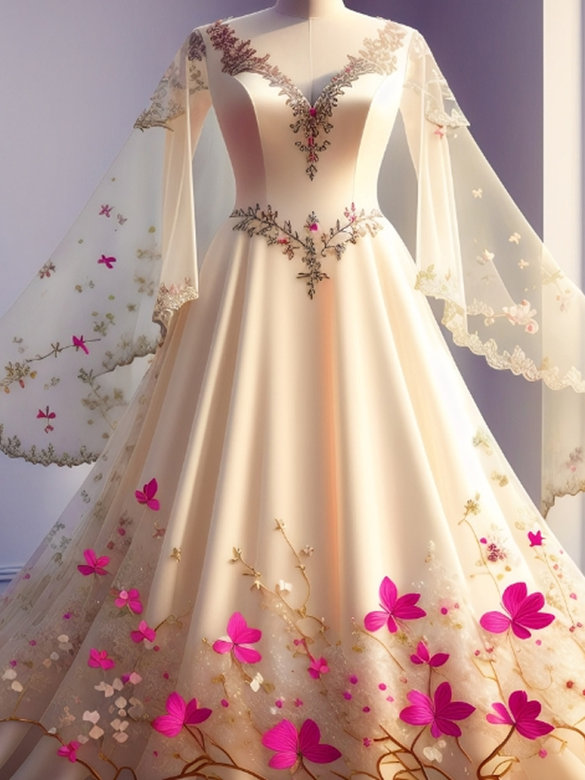 Floral Lace Gown Details-Brellixandrow